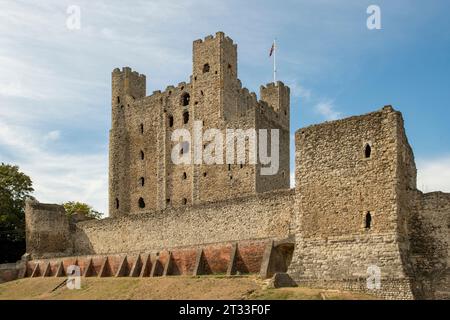 Rochester Castle, Rochester, Kent, Inghilterra Foto Stock