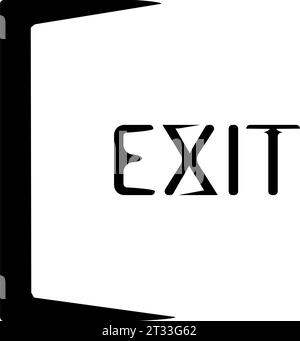 L'icona Esci. Disconnessione e uscita, uscita, simbolo out. Appartamento illustrazione vettoriale Illustrazione Vettoriale