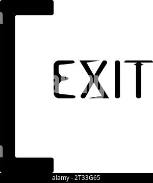 L'icona Esci. Disconnessione e uscita, uscita, simbolo out. Appartamento illustrazione vettoriale Illustrazione Vettoriale
