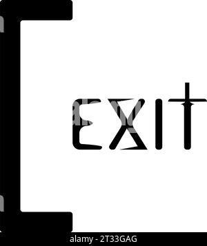 L'icona Esci. Disconnessione e uscita, uscita, simbolo out. Appartamento illustrazione vettoriale Illustrazione Vettoriale