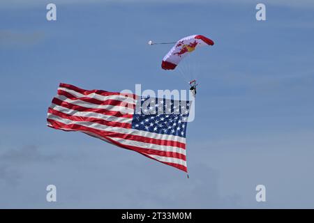 Austin Atmosphere flag, drapeau durante il Gran Premio degli Stati Uniti di Formula 1 2023 Lenovo, 18° round del Campionato Mondiale di Formula 1 2023 dal 20 al 22 ottobre 2023 sul circuito delle Americhe, ad Austin, USA Foto Stock