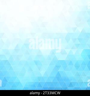 Sfondo astratto composto da molti triangoli bianchi, turchesi e blu. Sfondo a forma triangolare geometrica full frame ad alta risoluzione con spazio di copia Foto Stock