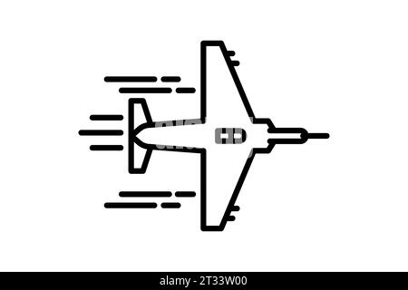 icona jet. icona relativa alla velocità, all'aviazione. adatto per siti web, app, interfacce utente, stampabili, ecc. Stile icona linea. Semplice progettazione vettoriale modificabile Illustrazione Vettoriale