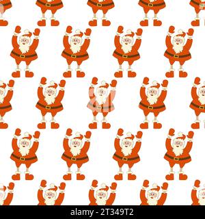 Modello di babbo natale senza cuciture. Stile scanalatura. Illustrazione vettoriale. Illustrazione Vettoriale