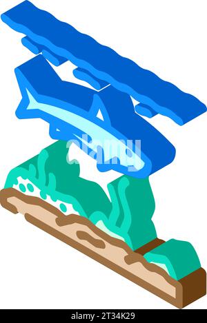 illustrazione vettoriale icona isometrica ecologia marina Illustrazione Vettoriale