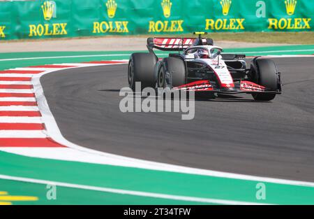 Austin, USA. 22 ottobre 2023. Il pilota Haas Nico Hulkenberg (27) gareggia nella Formula 1 Lenovo United States Grand Prix al Circuit of the Americas di Austin, Texas, 22 ottobre 2023. (Foto di: Stephanie Tacy/SIPA USA) credito: SIPA USA/Alamy Live News Foto Stock