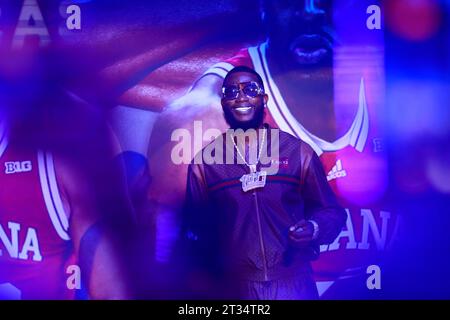 Bloomington, Stati Uniti. 20 ottobre 2023. Il rapper Gucci Mane si esibisce durante l'isteria Hoosier della Indiana University Basketball presso la Simon Skjodt Assembly Hall di Bloomington, Indiana. Credito: SOPA Images Limited/Alamy Live News Foto Stock