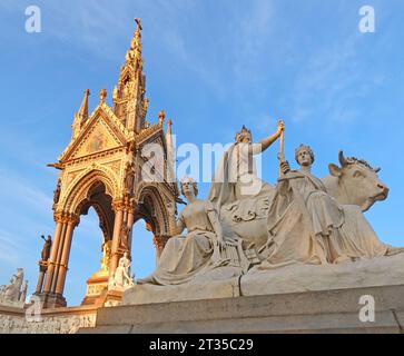 Serata al Prince Albert Memorial, Kensington Gardens, Londra, Inghilterra, W2 2UH Foto Stock