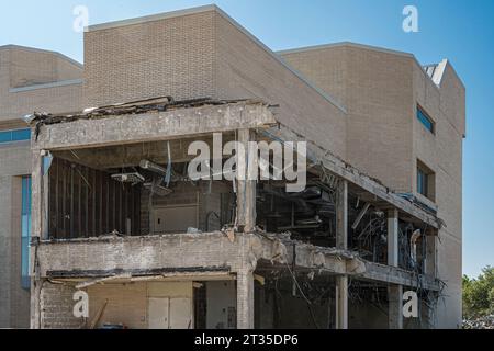 Demolizione di edifici, Texas, USA Foto Stock