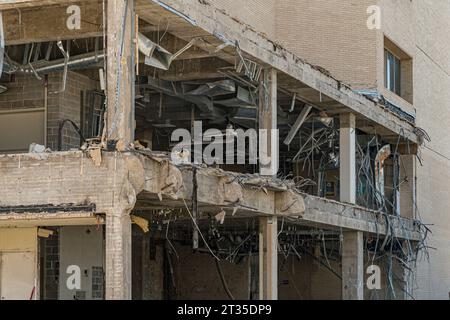 Demolizione di edifici, Texas, USA Foto Stock