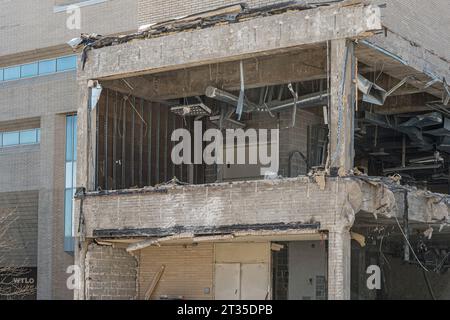 Demolizione di edifici, Texas, USA Foto Stock