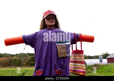 Raccolta fondi del Concorso Spaventapasseri di Cucurbit Farm a beneficio della National Alliance sulle malattie mentali Foto Stock