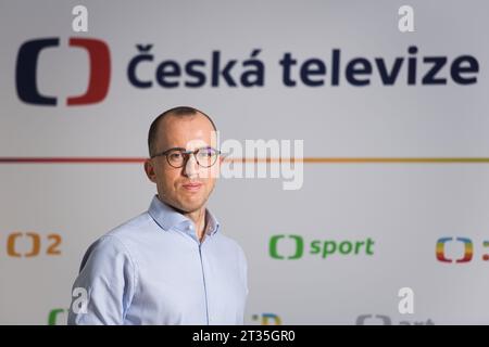 Brno, Repubblica Ceca. 23 ottobre 2023. Direttore dello studio Brno della televisione ceca Petr Albrecht posa per il ritratto a Brno, Repubblica Ceca, 23 ottobre 2023. Crediti: Patrik Uhlir/CTK Photo/Alamy Live News Foto Stock