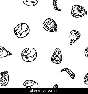 vettoriale di pattern senza cuciture di rifiuti alimentari marcio Illustrazione Vettoriale