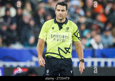 Saint Denis, Francia. 21 ottobre 2023. Arbitro Ben o'KEEFFE durante la Coppa del mondo 2023, semifinale di rugby a 15 tra Inghilterra e Sudafrica il 21 ottobre 2023 allo Stade de France di Saint-Denis vicino Parigi, Francia - foto Matthieu Mirville/DPPI Credit: DPPI Media/Alamy Live News Foto Stock