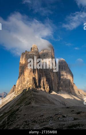 Italia, Trentino-alto Adige, nuvole sopra le tre Cime di Lavaredo Foto Stock