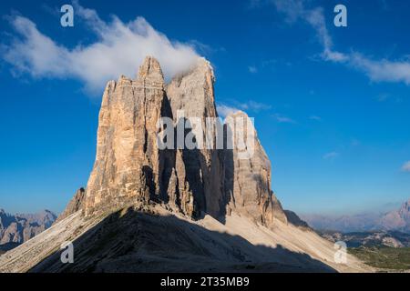 Italia, Trentino-alto Adige, nuvole sopra le tre Cime di Lavaredo Foto Stock