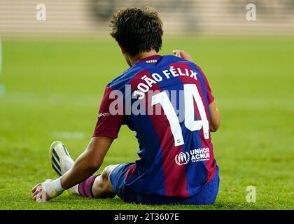 Barcellona, Spagna. 22 ottobre 2023. Joao Felix del FC Barcelona durante la partita di la Liga EA Sports tra FC Barcelona e Athletic Club ha giocato al Lluis Companys Stadium il 22 ottobre 2023 a Barcellona, in Spagna. (Foto di Sergio Ruiz/PRESSINPHOTO) crediti: PRESSINPHOTO SPORTS AGENCY/Alamy Live News Foto Stock