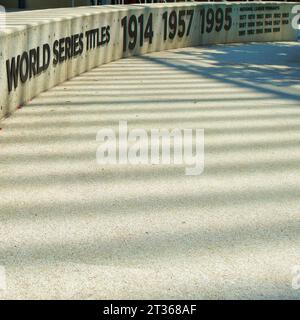 La timeline dei campioni delle World Series degli Atlanta braves al Battery Park di Atlanta, Georgia, USA Foto Stock