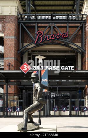 Atlanta, Georgia, USA: 13 agosto 2022 - ingresso al Truist Stadium di Atlanta, Georgia. Lo stadio è un campo da baseball e sede degli Atlanta Braves -M. Foto Stock