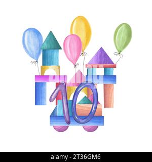 Numero 40 festa di compleanno composizione con palloncini e confezioni  regalo. Il rendering 3D Foto stock - Alamy