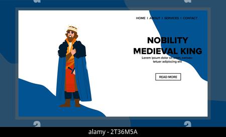 web nobility medievale king vector Illustrazione Vettoriale