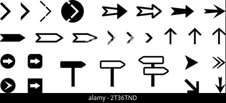 Set di icone freccia direzionale. Illustrazione vettoriale Illustrazione Vettoriale
