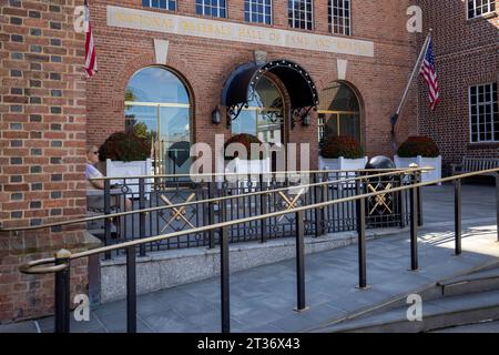 La National Baseball Hall of Fame and Museum è un museo di storia e una Hall of Fame a Cooperstown, New York, storia del baseball negli Stati Uniti Foto Stock