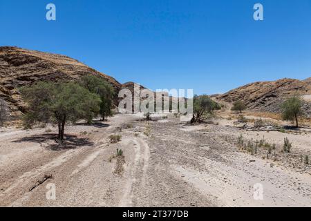 Fiume Kuiseb, sulla strada C14, Namibia Foto Stock