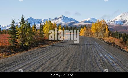 Paesaggio autunnale al Denali National Park, Alaska Foto Stock