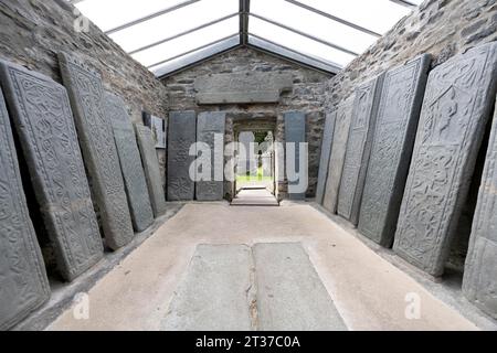 Kilmartin Stones, vecchie lapidi della chiesa parrocchiale, Kilmartin, Argyll and Bute, Scozia, Gran Bretagna Foto Stock