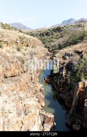 Vista del fiume blyde a Bourke Luck Potholes, Southafrica Foto Stock