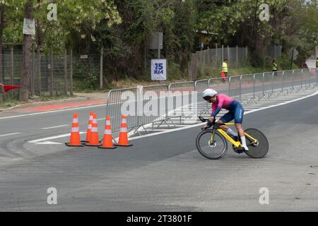 Gara di ciclismo su strada panam Games 2023 - Isla de Maipo, Cile - 22 ottobre 2023 Foto Stock