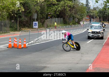 Gara di ciclismo su strada panam Games 2023 - Isla de Maipo, Cile - 22 ottobre 2023 Foto Stock