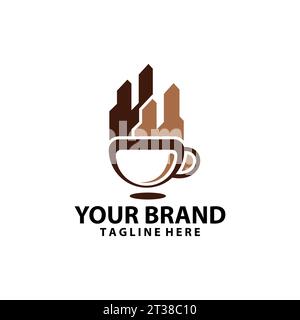 tazza da caffè, logo urbano, design vector Illustrazione Vettoriale
