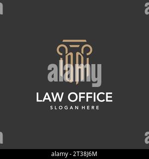 Monogramma con logo DA con design a colonna vettoriale Illustrazione Vettoriale
