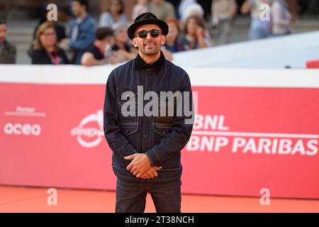 Roma, Italia. 23 ottobre 2023. Jean Renè (JR) partecipa al Red carpet di Tehachapi al Rome Film Fest 2023 presso l'Auditorium Parco della musica. Credito: SOPA Images Limited/Alamy Live News Foto Stock