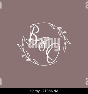 Iniziali nozze monogramma logo idee grafica vettoriale Illustrazione Vettoriale