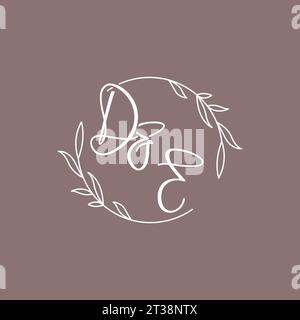 Sigle di nozze DE monogramma logo idee grafica vettoriale Illustrazione Vettoriale
