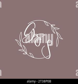 Sigle nuziali GS monogramma logo idee grafica vettoriale Illustrazione Vettoriale