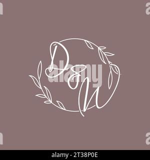 DW iniziali nozze monogramma logo idee grafica vettoriale Illustrazione Vettoriale