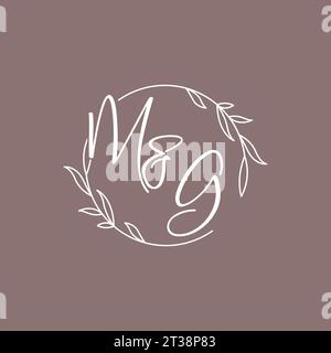 Iniziali nozze MG monogramma logo idee grafica vettoriale Illustrazione Vettoriale