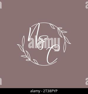 Iniziali nozze NC monogramma logo idee grafica vettoriale Illustrazione Vettoriale