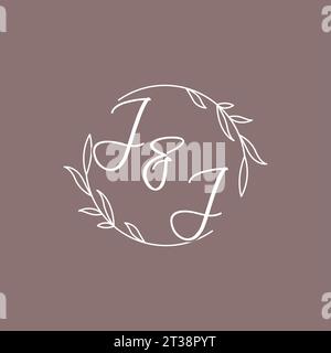 Sigle nuziali JJ monogramma logo idee grafica vettoriale Illustrazione Vettoriale