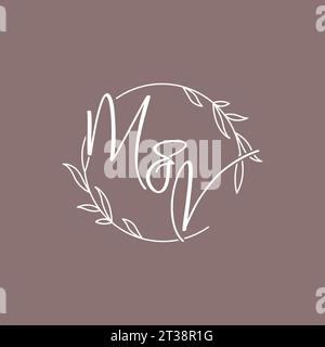 Sigle nuziali MV monogramma logo idee grafica vettoriale Illustrazione Vettoriale