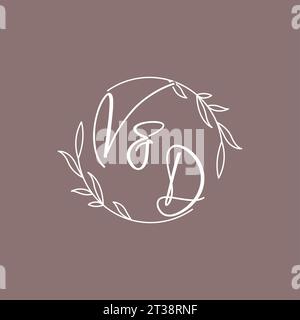 Iniziali nozze VD monogramma logo idee grafica vettoriale Illustrazione Vettoriale