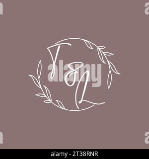 Iniziali nozze TL monogramma logo idee grafica vettoriale Illustrazione Vettoriale