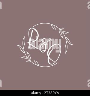 Iniziali nozze RO monogramma logo idee grafica vettoriale Illustrazione Vettoriale
