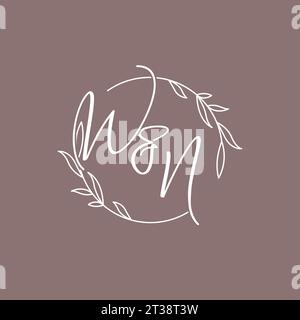 WN iniziali nozze monogramma logo idee grafica vettoriale Illustrazione Vettoriale