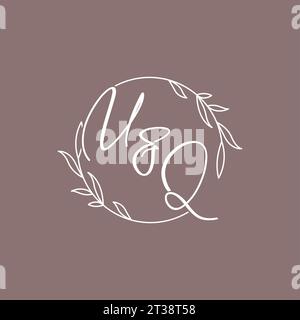 UQ iniziali nozze monogramma logo idee grafica vettoriale Illustrazione Vettoriale